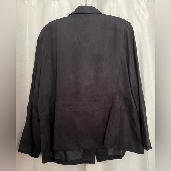 Kim Rogers Signature Faux Suede Blazer Jacket 3X Black - Picture 4 of 4